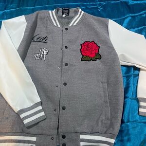 Gray and White Varsity Jacket